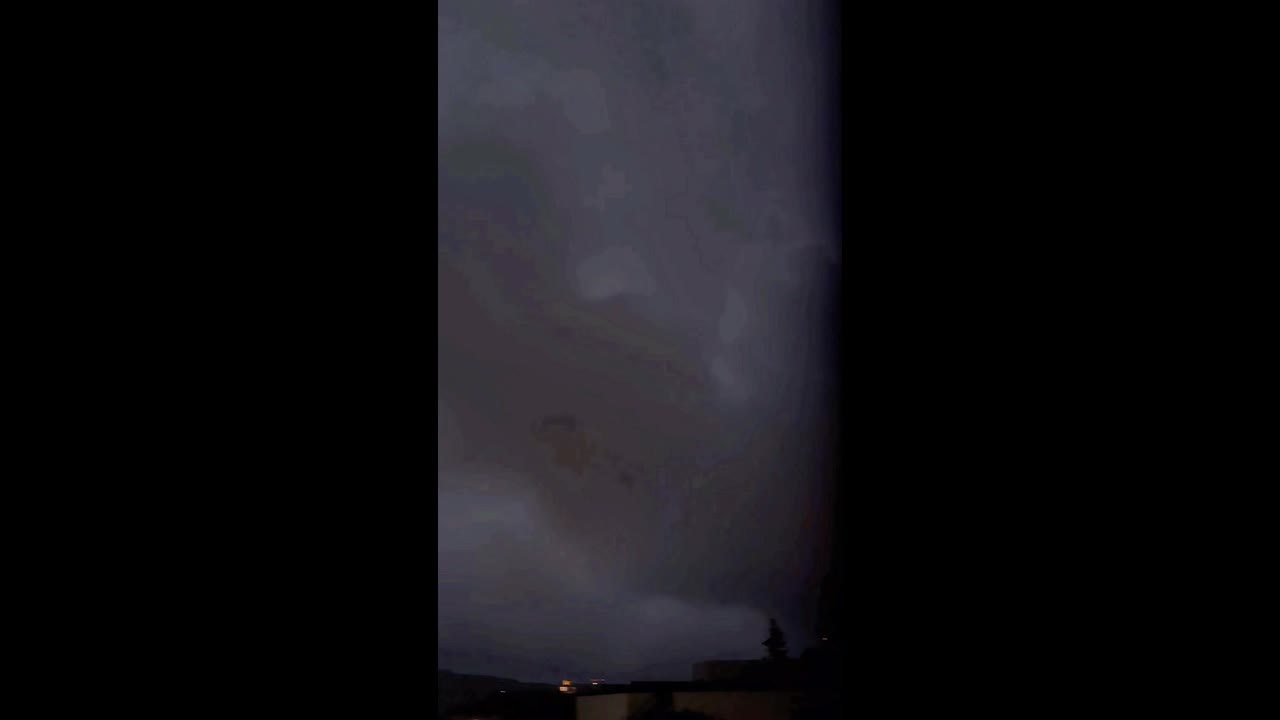 Powerful lightning storm illuminates night sky over in Azores, Portugal