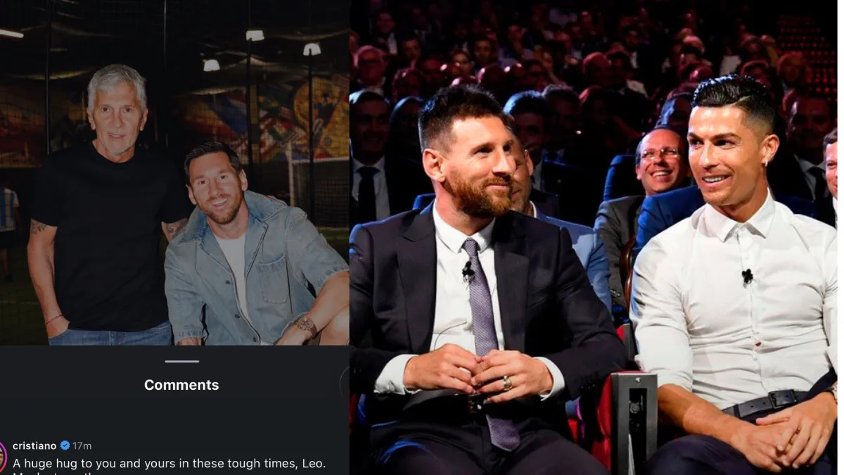 Image for Cristiano Ronaldo’s emotional reaction to Lionel Messi’s heartbreaking post on father’s death goes viral
