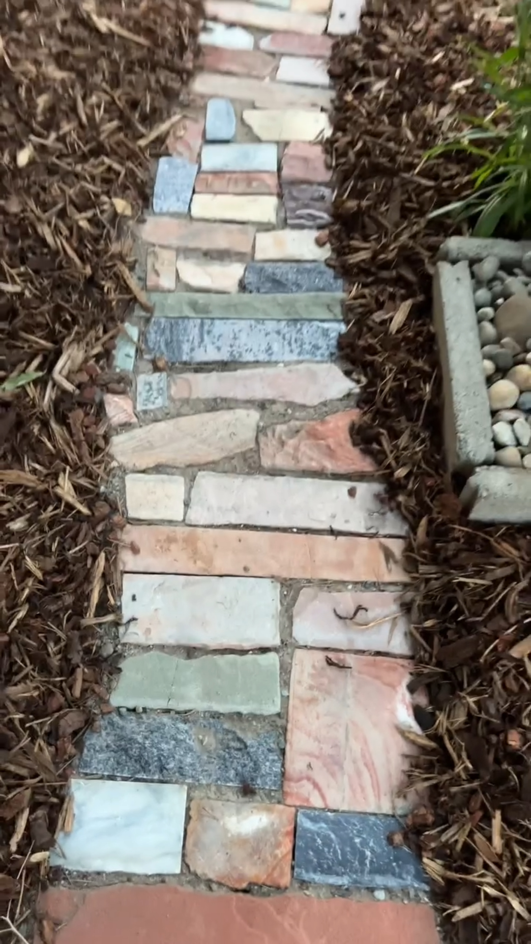 Simple outdoor walkway upgrade and stone layout