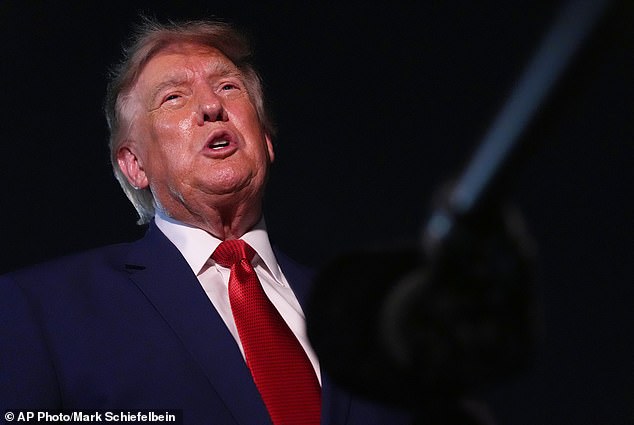 President Donald Trump talks to reporters after arriving on Air Force One Tuesday, August 11, 2026, at Joint Base Andrew