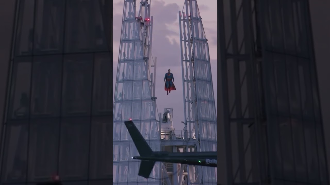 Watch a giant Superman statue soar over London sky-high