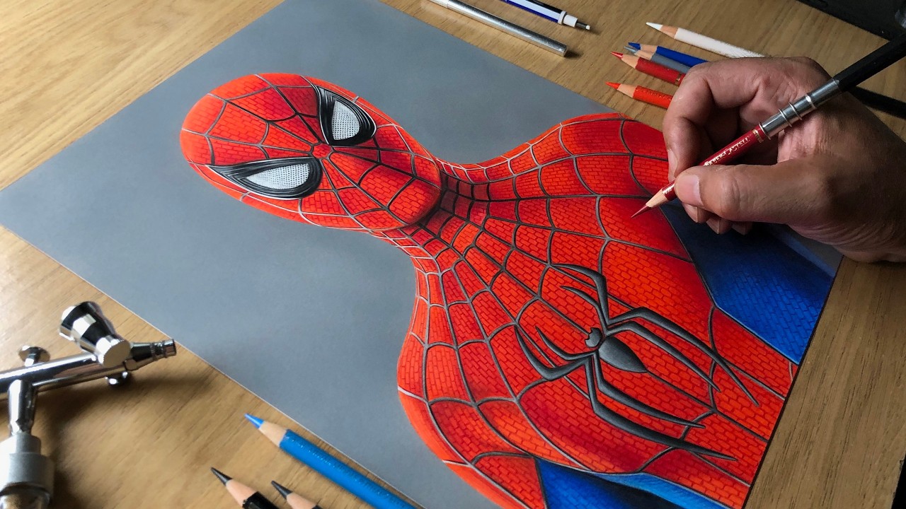 This Spider-Man brand new day drawing looks incredible in colored pencil