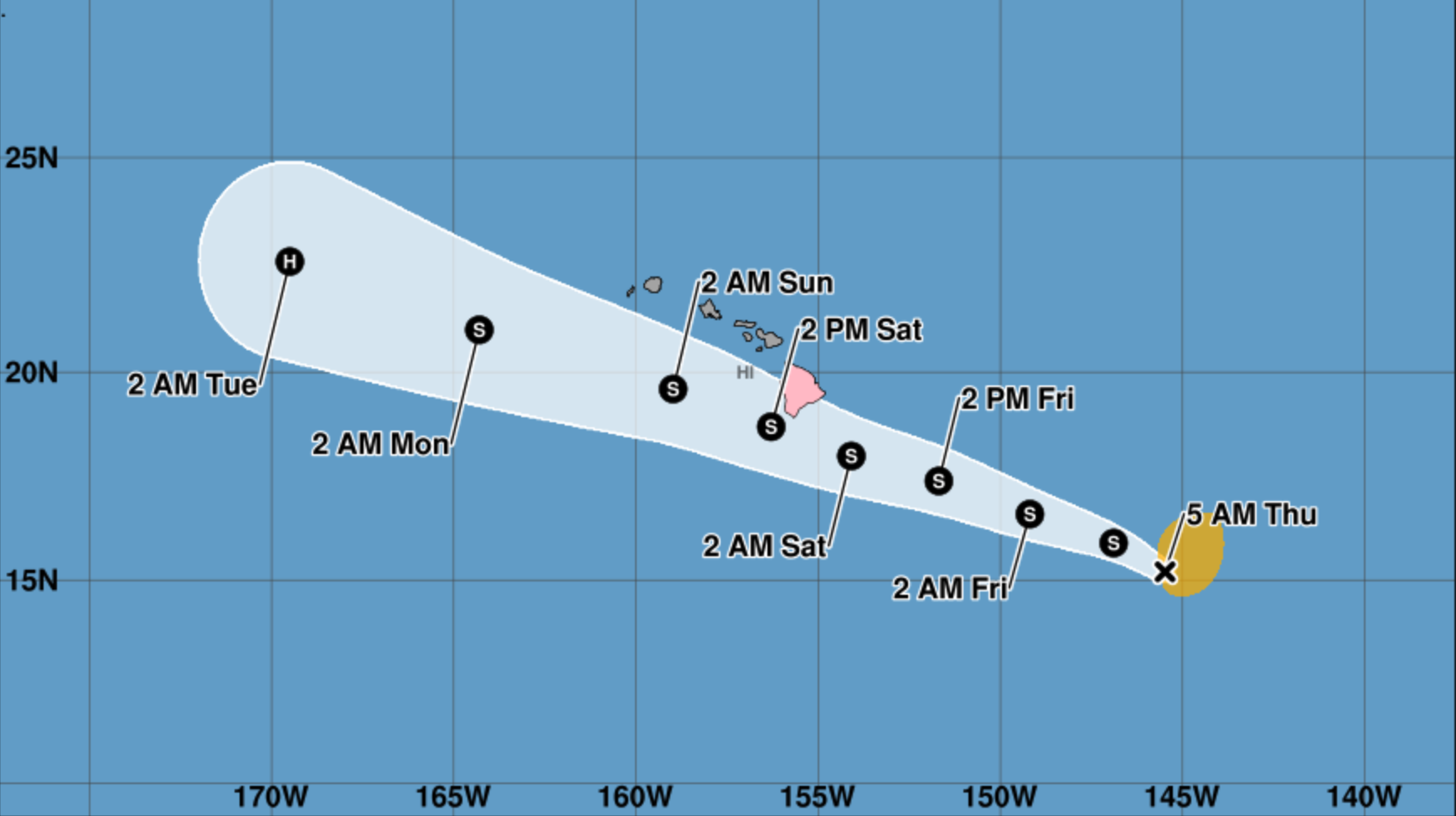 Tropical storm Lala tracker: Hurricane watch issued for the Big Island of Hawaii
