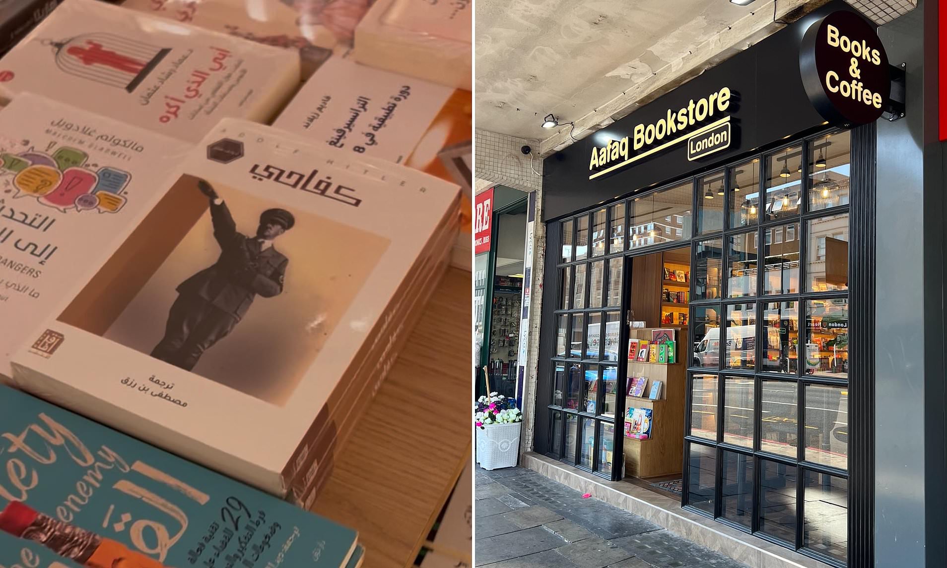 Arabic book shop in London accused of anti-Semitism after displaying copies of Hitler's Mein Kampf