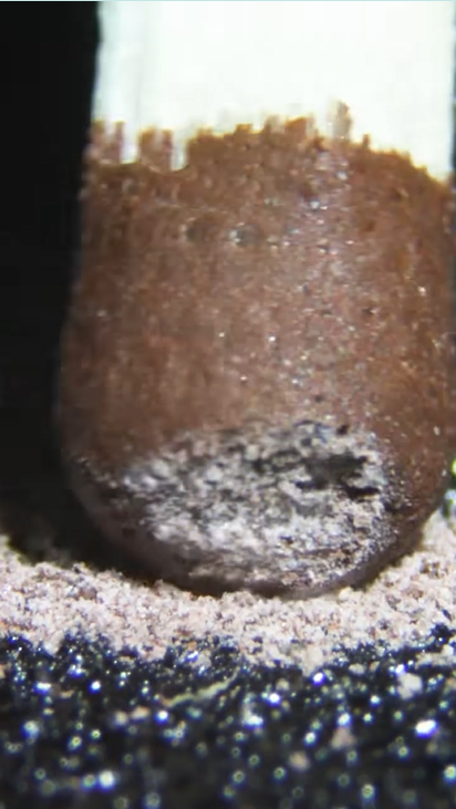 Matchstick reaction captured in extreme close-up