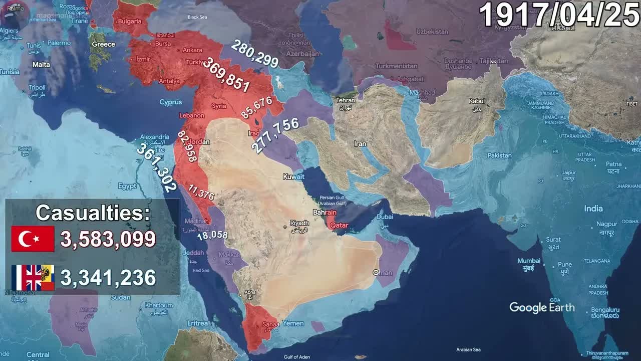 World War I in the Middle East looks completely different on a moving map