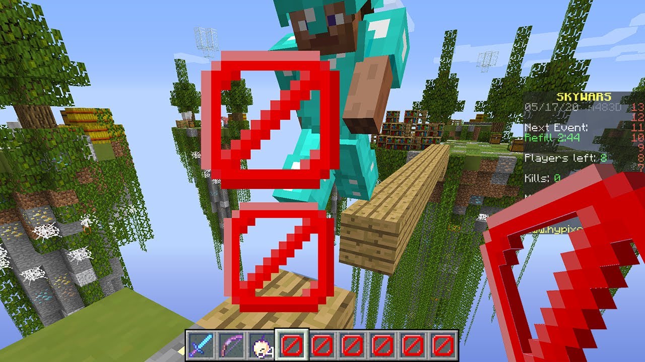 I secretly used creative mode in Minecraft Skywars
