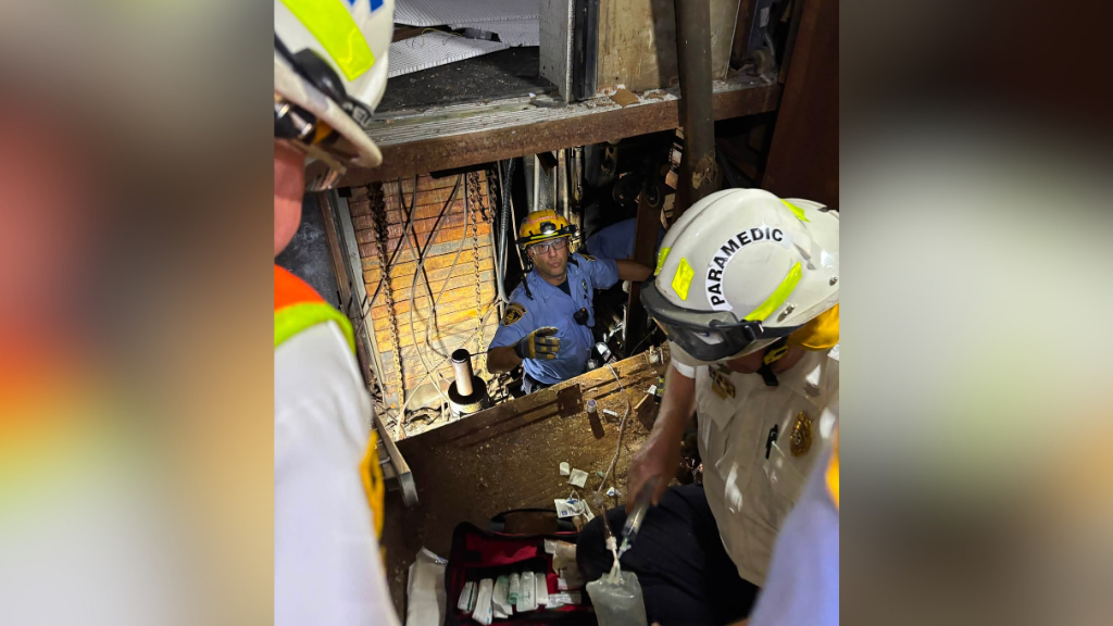 Man pinned at bottom of elevator shaft rescued from abandoned ...