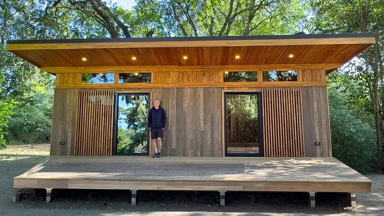 Tour of a 600 sq ft teak prefab home in California!