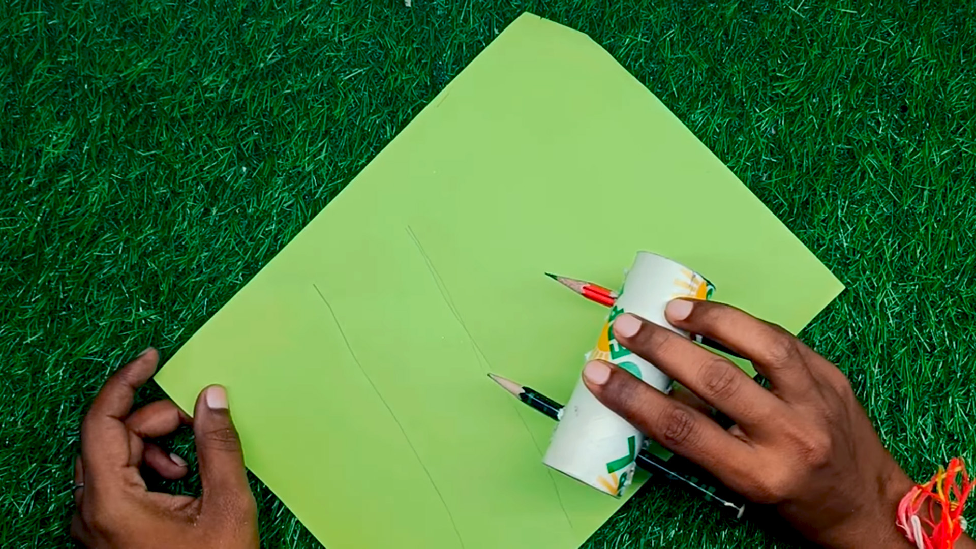 Clever DIY drawing hack using a recycled cardboard roll