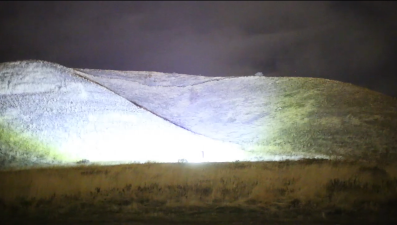 Testing a 1000W LED light mounted on a drone