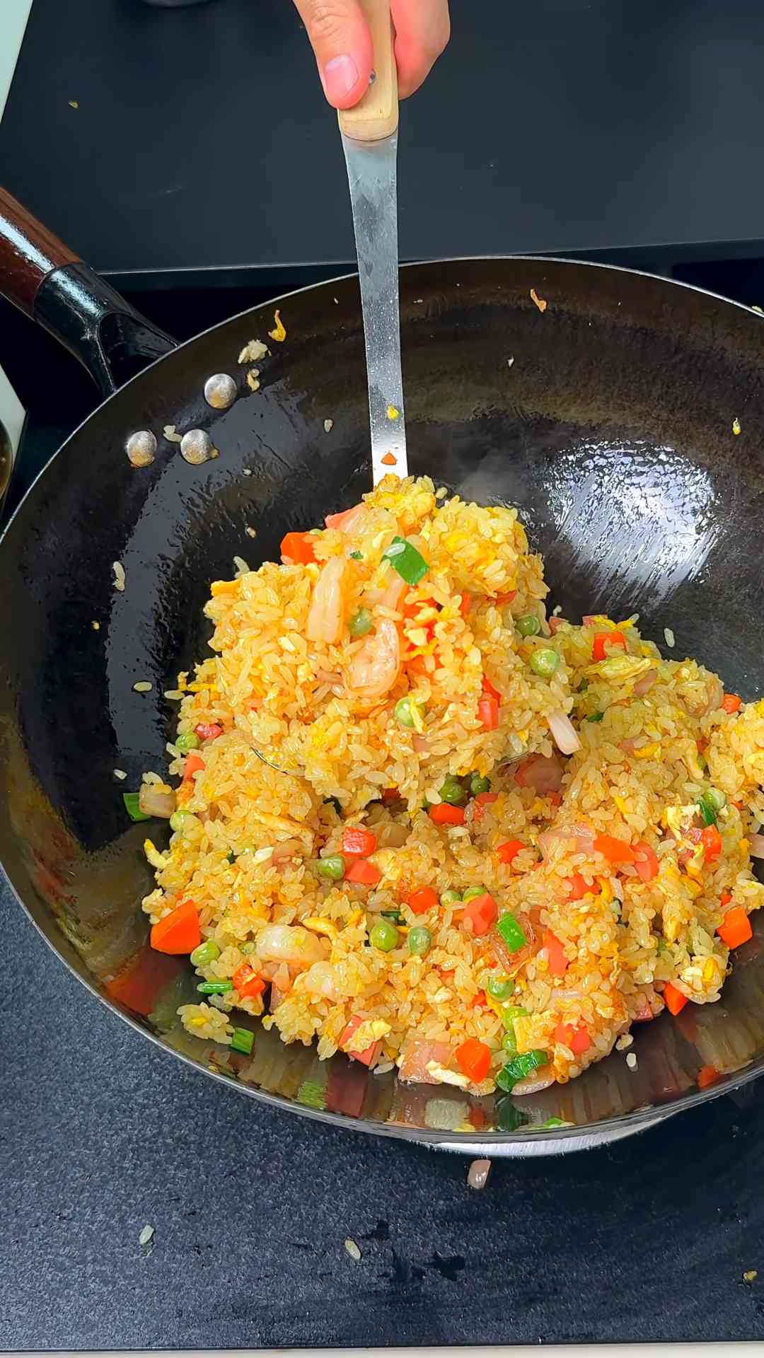 Golden curry fried rice with bold flavor