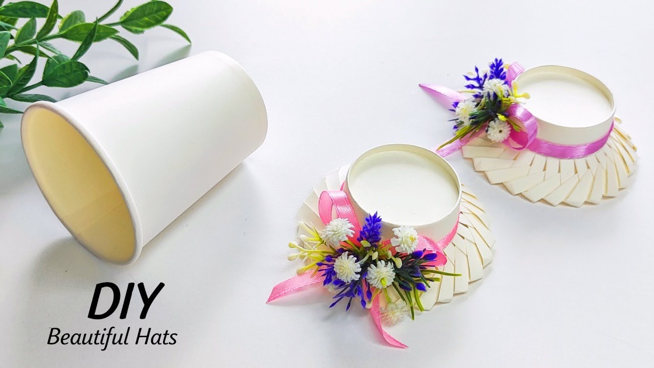 Turn paper cups into adorable mini hat crafts