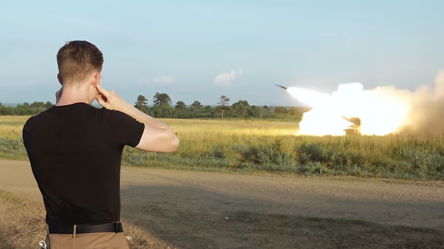 Watch the ground shake as rockets fire one after another - 