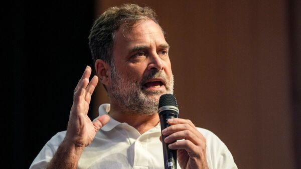 Leader of Opposition in the Lok Sabha Rahul Gandhi addresses the 'Rachnatmak Congress National Convention', at the Constitution Club, in New Delhi on Thursday,