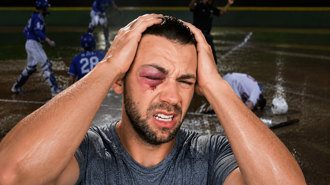 This baseball injury happened in a split second... 