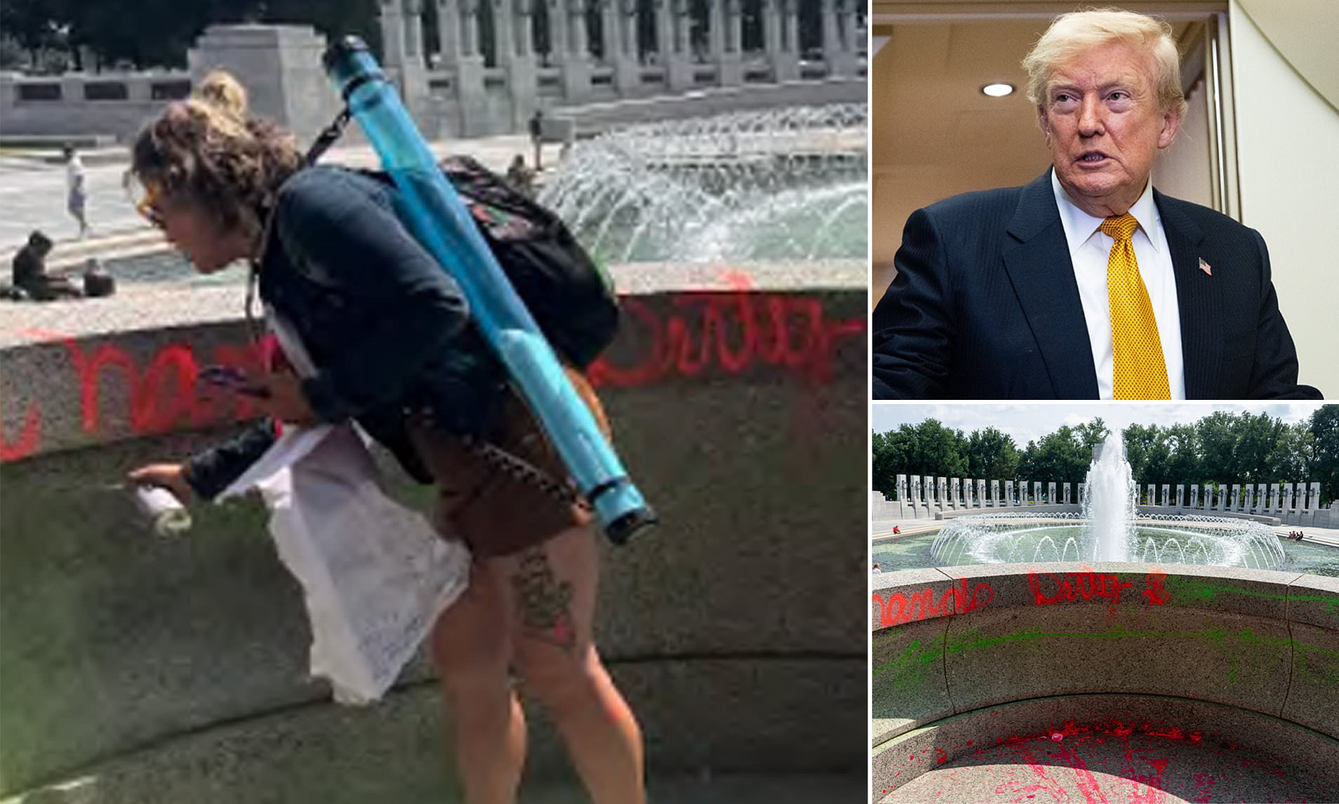 'Despicable' woman facing huge jail term after WWII memorial vandalism sparked Trump's fury