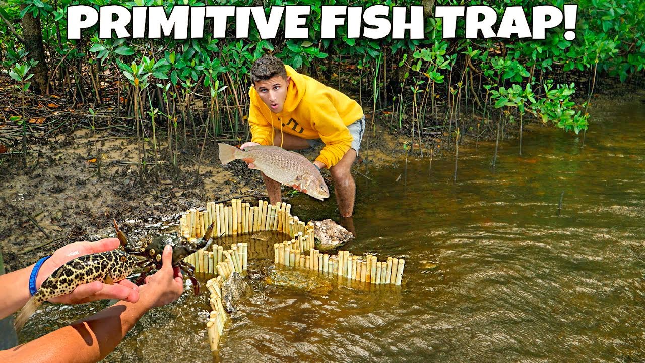 This primitive fish trap caught something wild