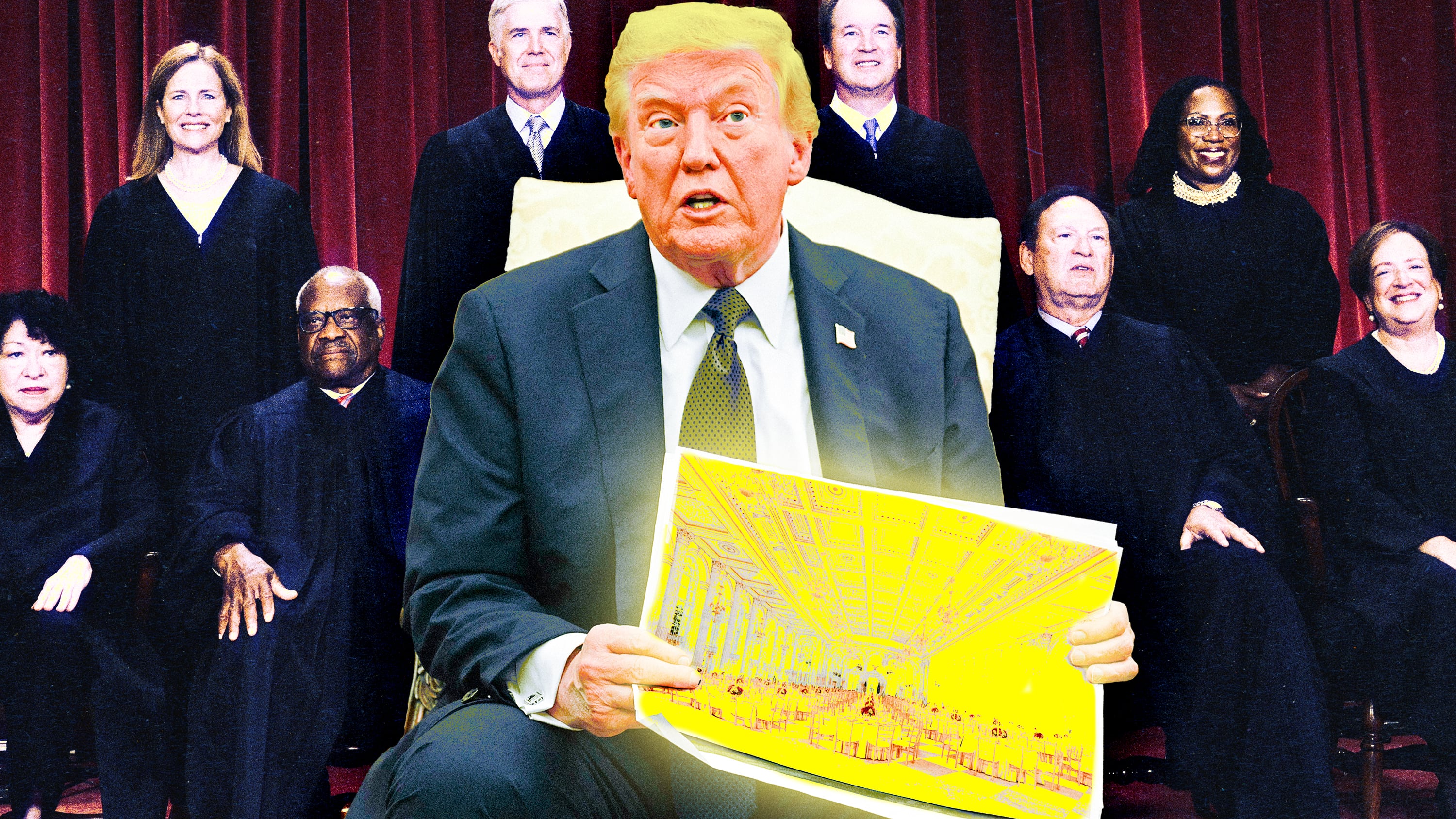 Trump uses wild catering truck escape in SCOTUS plea for ballroom