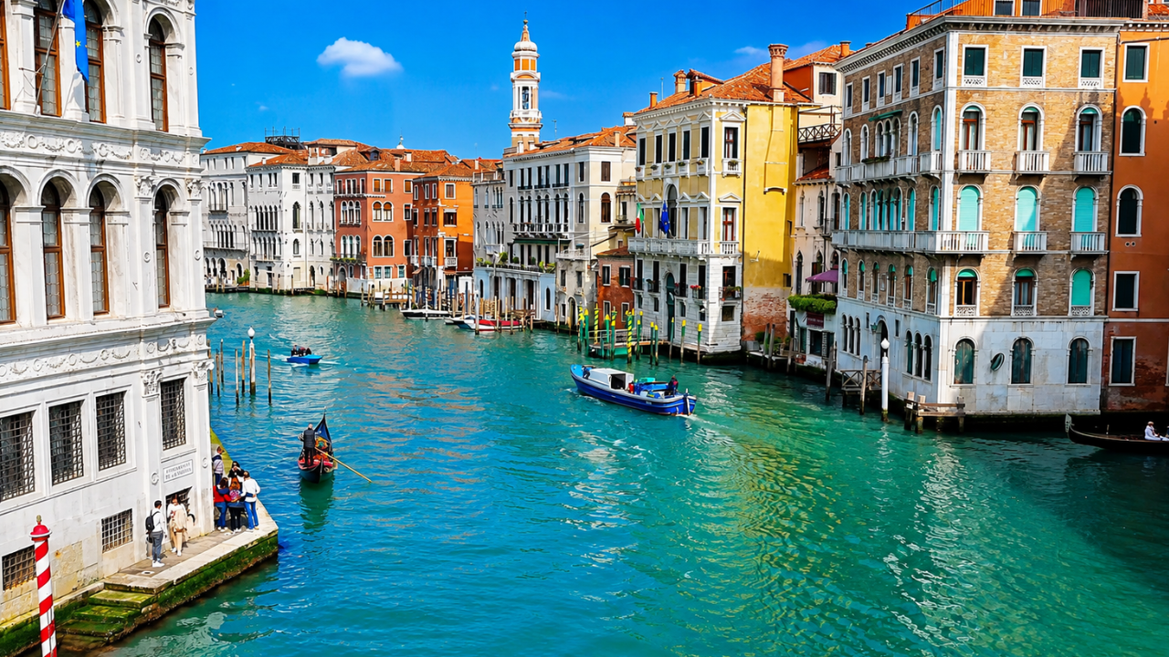 What can you see from the Rialto Bridge in Venice?