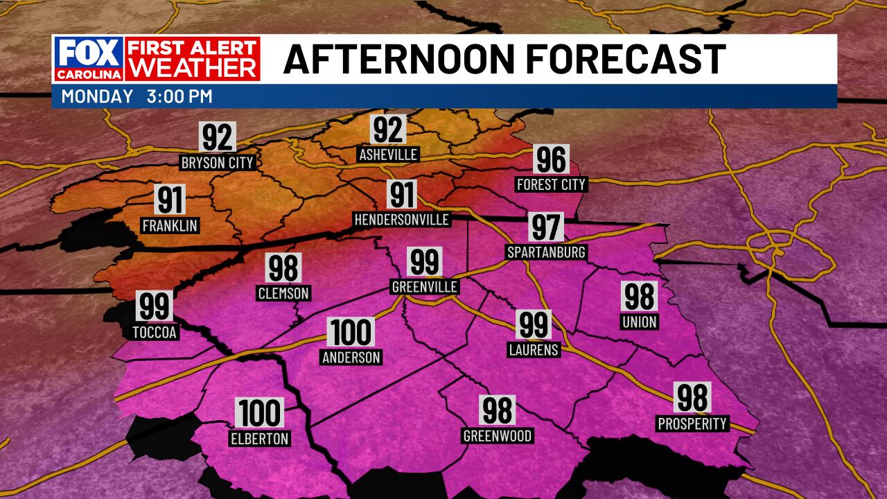 First alert weather days: Extreme heat grips western Carolinas through Tuesday