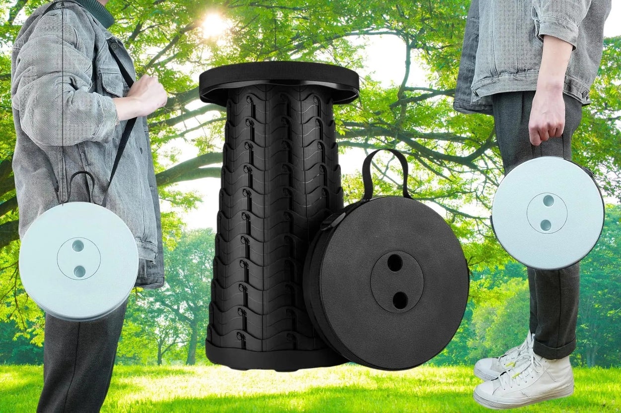 Tired of being on your feet? This collapsible portable stool is surprisingly sturdy