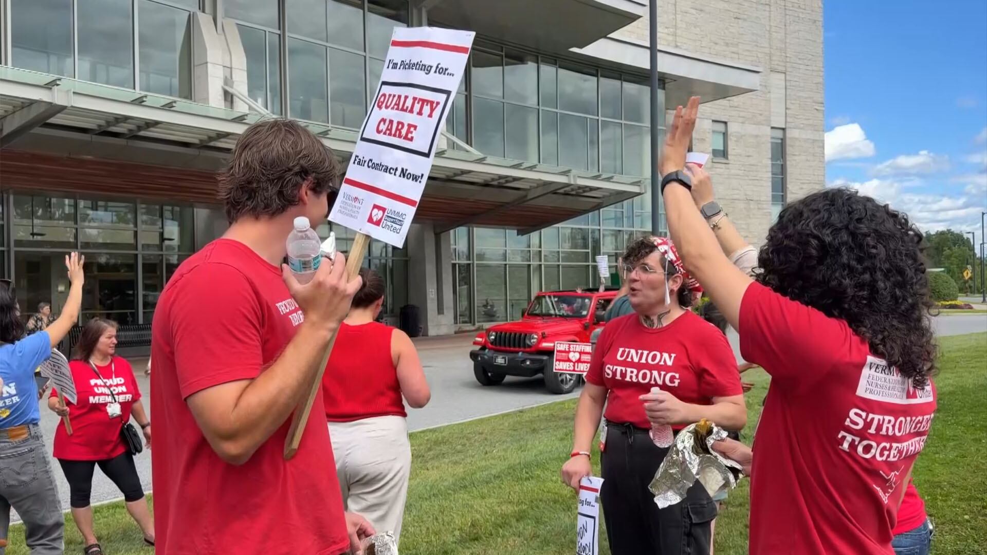 UVM Medical Center support staff picket as contracts expire, talks stall