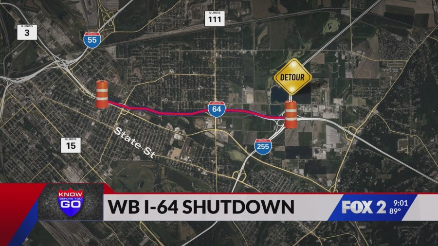 Commuters brace for westbound I-64 shutdown in Illinois
