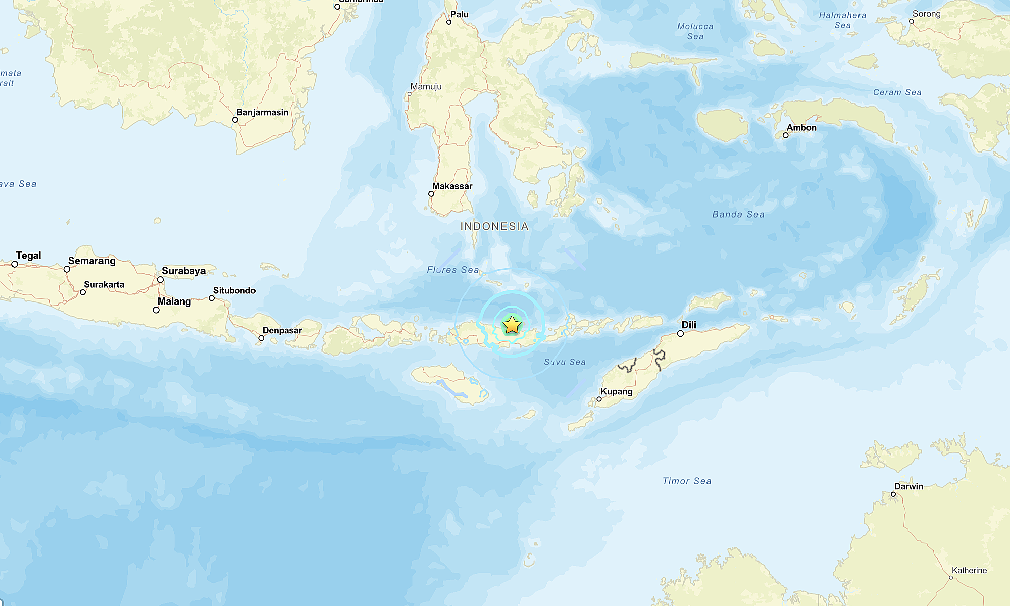 Động đất 7,7 độ gây cảnh báo sóng thần ngoài khơi Indonesia