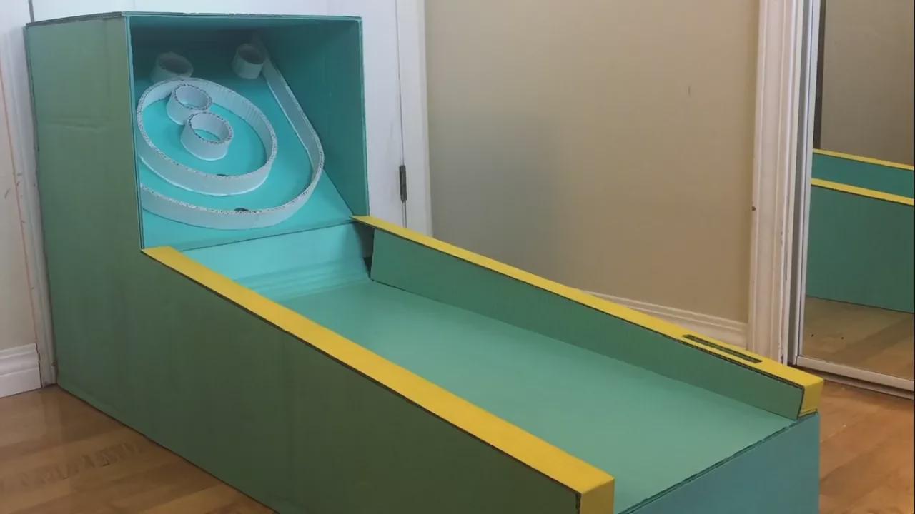 DIY cardboard skee-ball machine