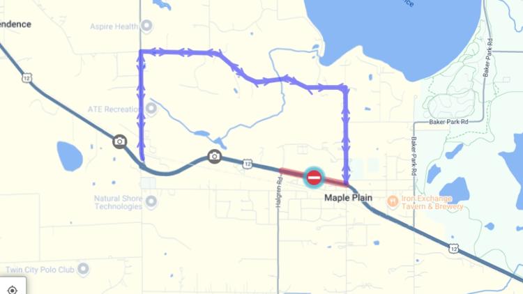 Highway 12 in Maple Plain open again after gas main break