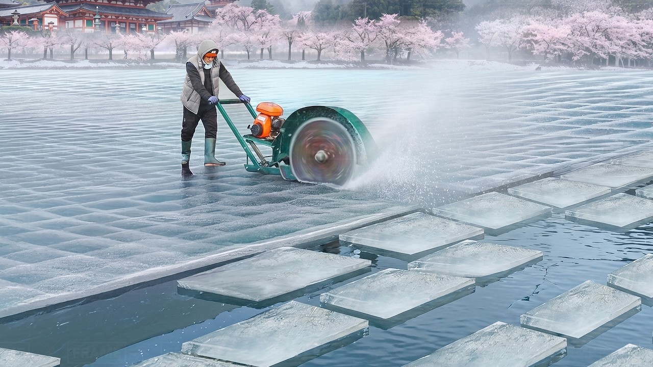 Inside an awesome Japanese factory cutting millions of ice blocks
