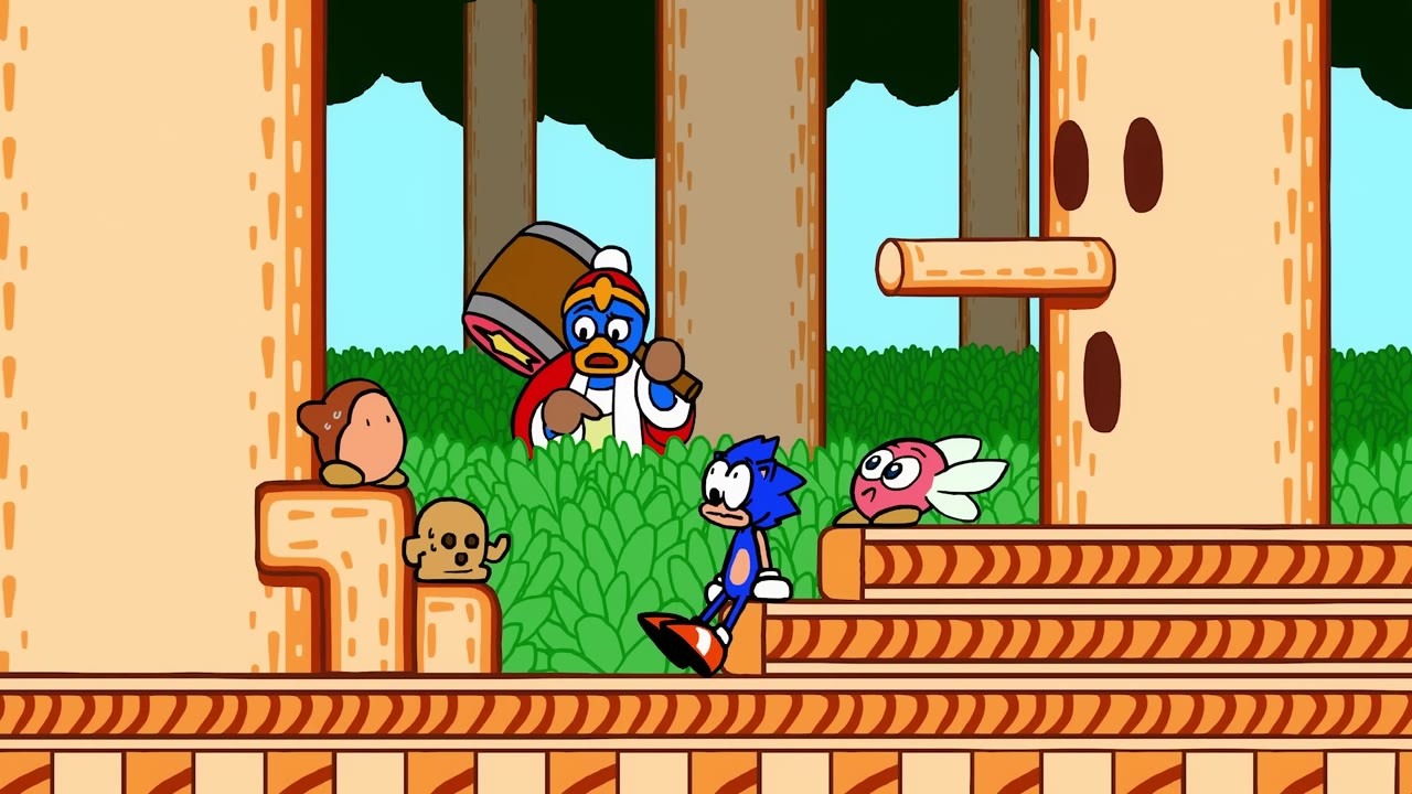 Kirby lands in the Mushroom Kingdom - Bowser's army never had a chance