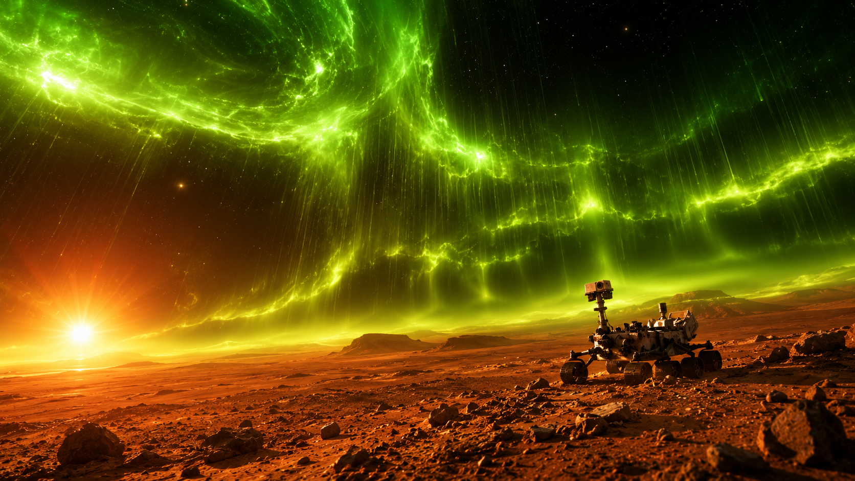 Mars aurora - The green glow revealing a dying planet