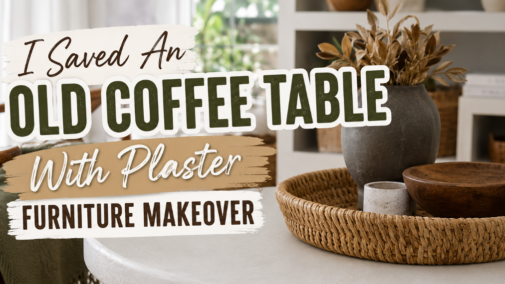 I transformed an old coffee table with a plaster furniture makeover