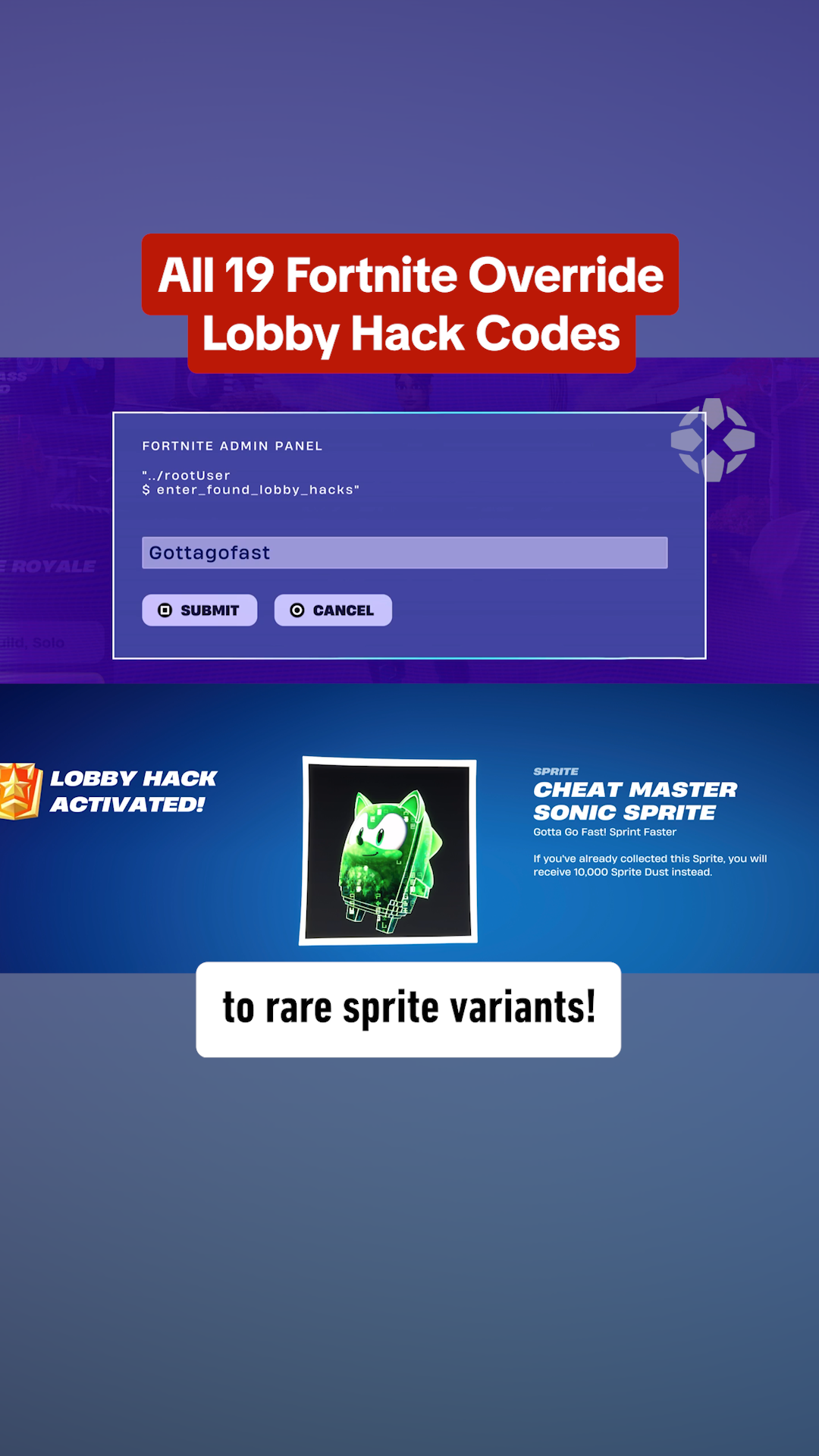 How to redeem all 19 Fortnite override admin panel codes