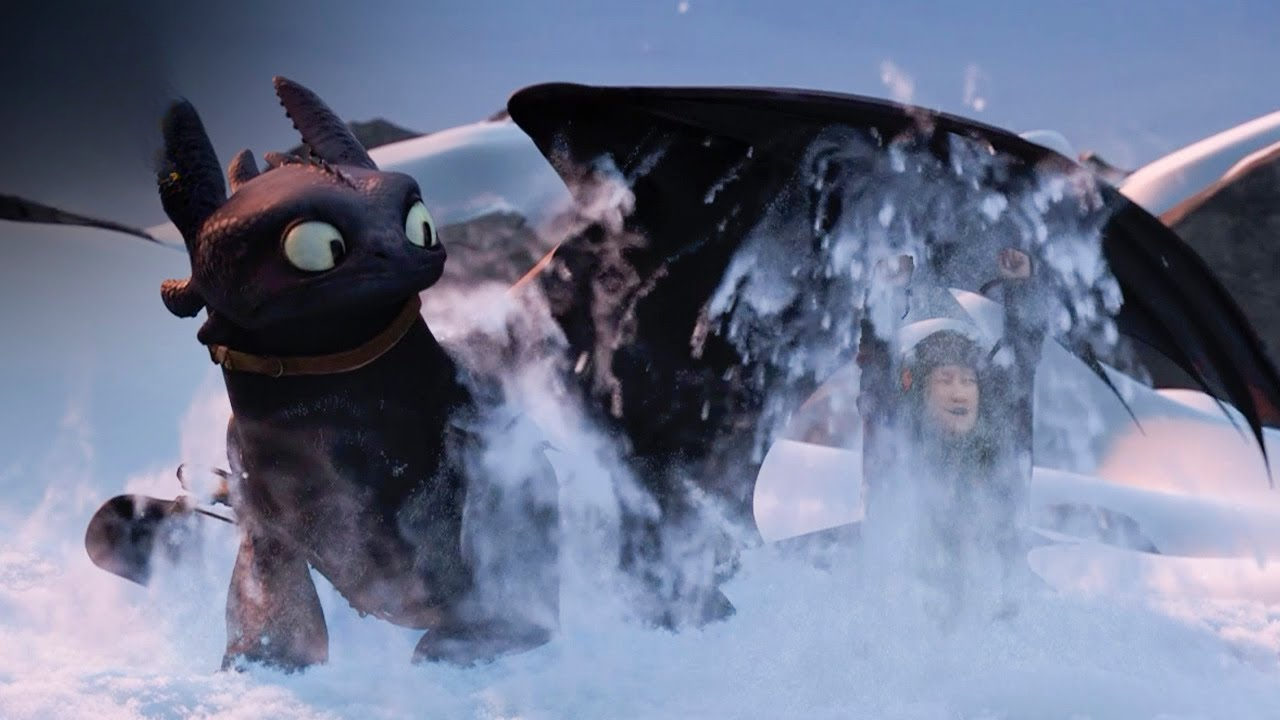 Hiccup & Toothless wipe out on the mountain | How to Train Your Dragon 2