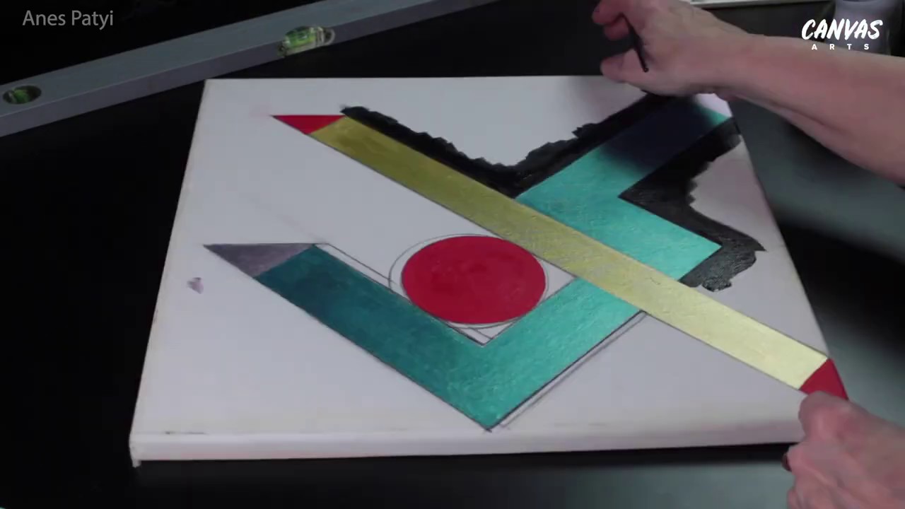 Geometric shapes abstract painting time lapse