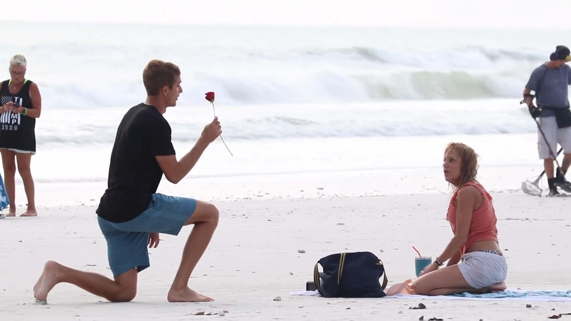 He came up to her with a rose - then did something she will never forget