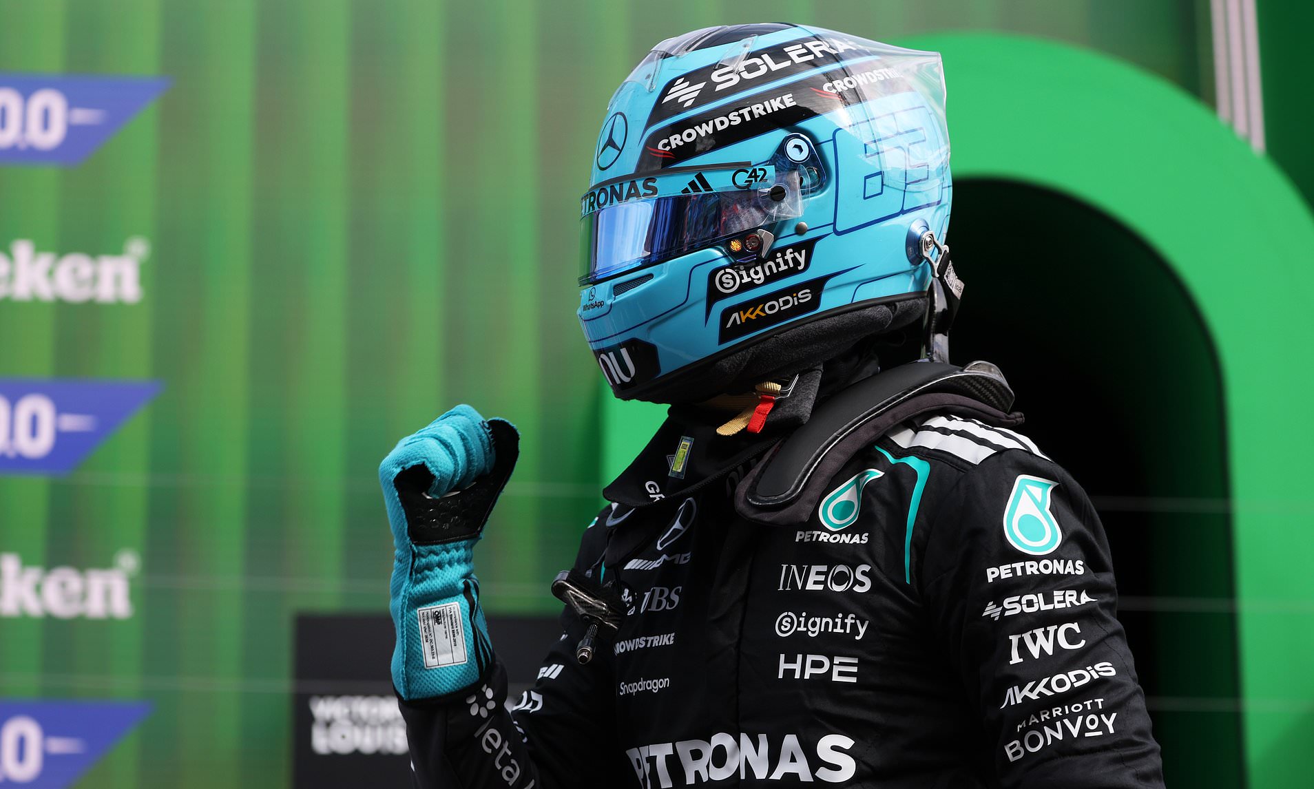 Russell takes Dutch Grand Prix sprint race pole in Zandvoort - ahead of fellow Brit Norris