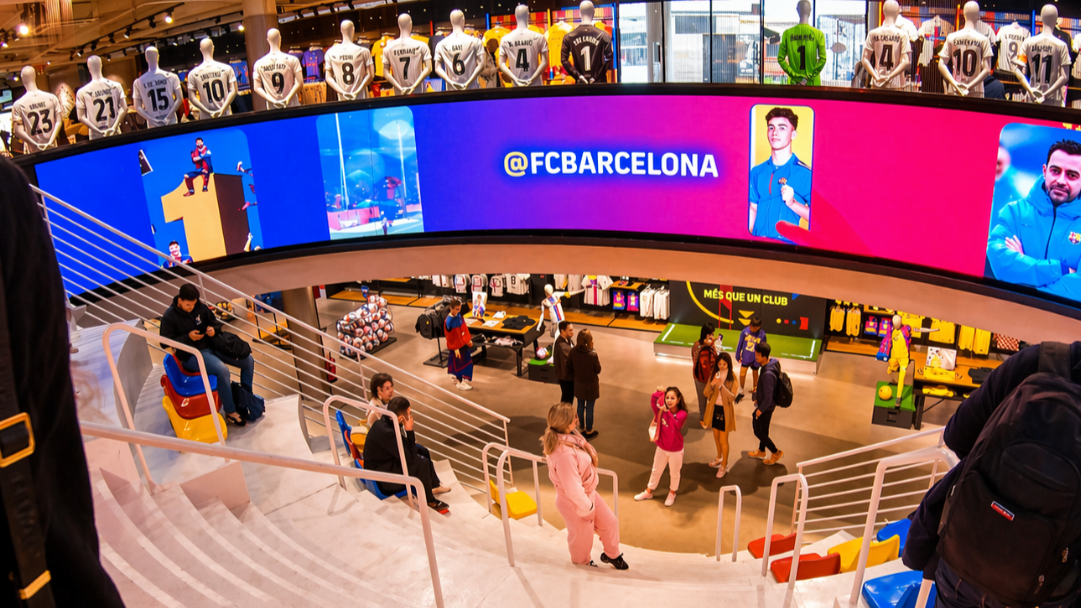 Inside FC Barcelona’s colorful official megastore at Camp Nou (4K)