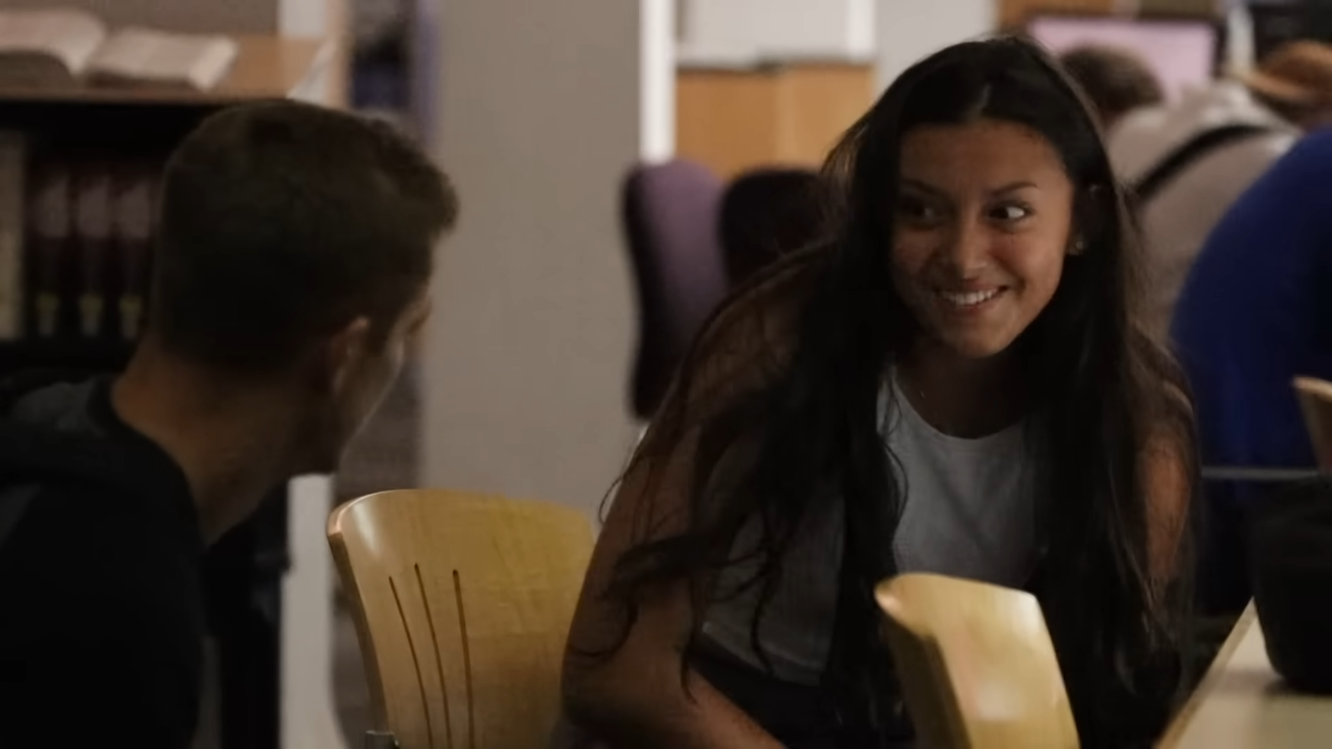 He knocked over some books after bumping into her - then the look of ...