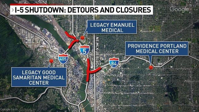 Portland police expect I-5 shutdown to impact emergency response times