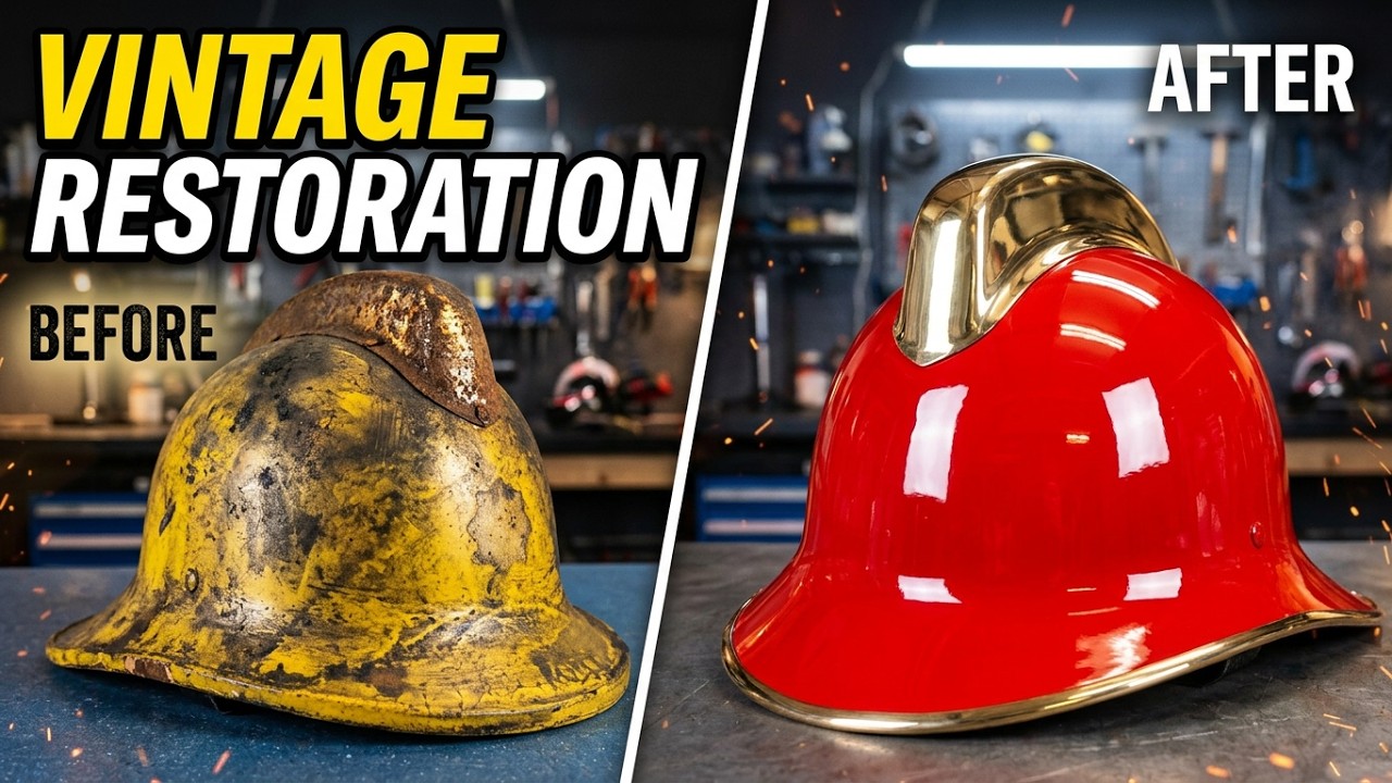 Vintage fire helmet restoration: From soot & rust to mirror finish