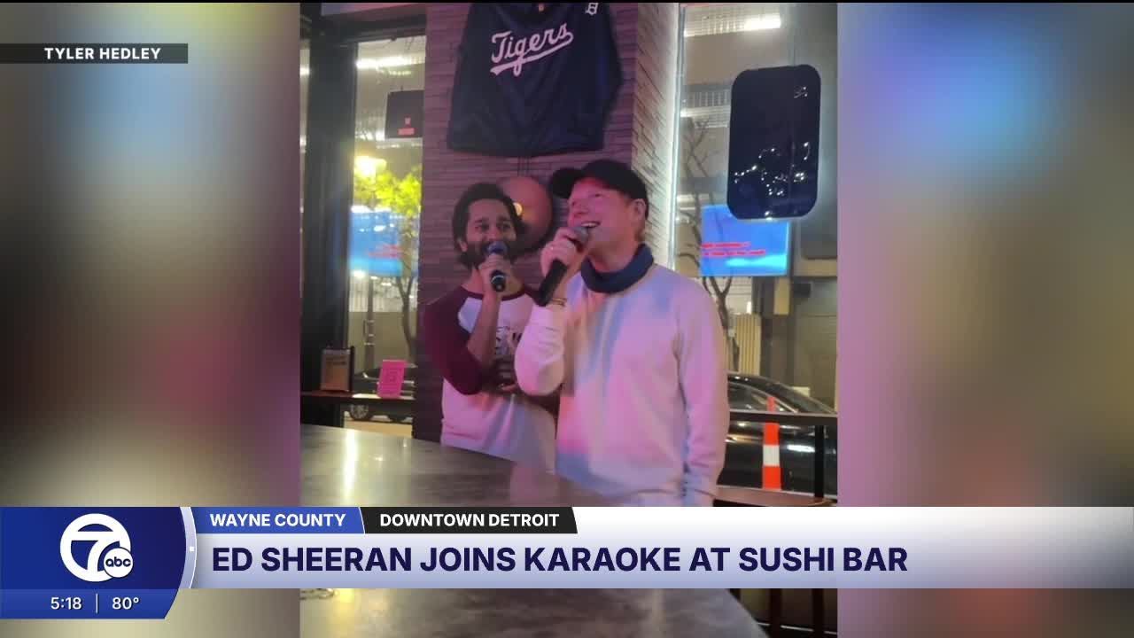 Ed Sheeran surprises Detroit karaoke bar with impromptu duet ahead of ...