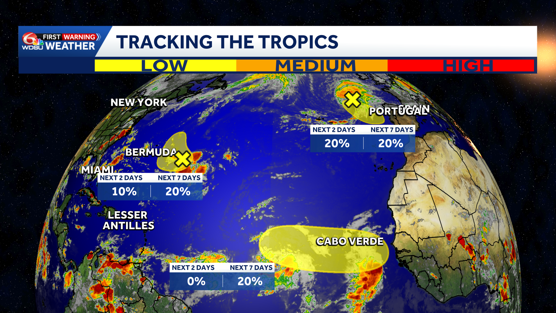 Three areas for possible tropical development in the Atlantic