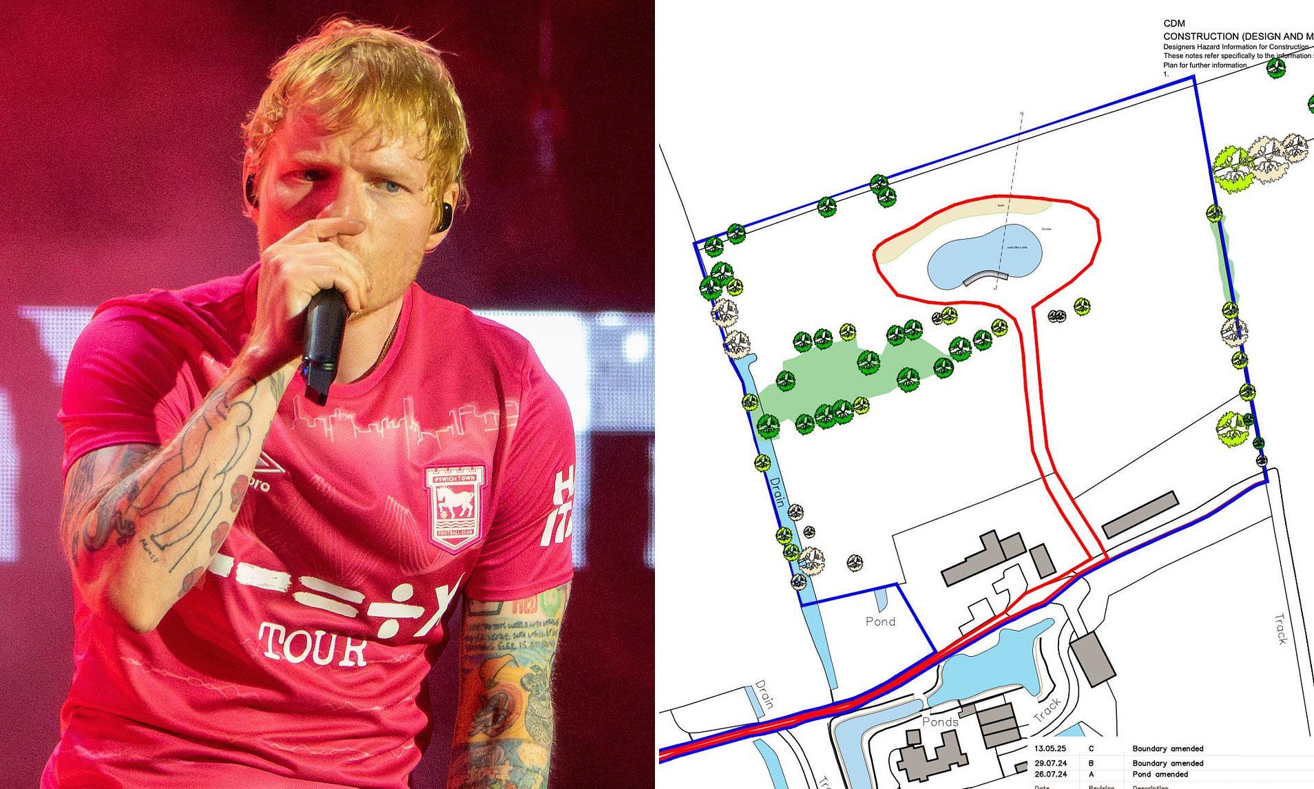 Ed Sheeran wants to build another wildlife pond: Star risks wrath of residents at his £1.1m studio