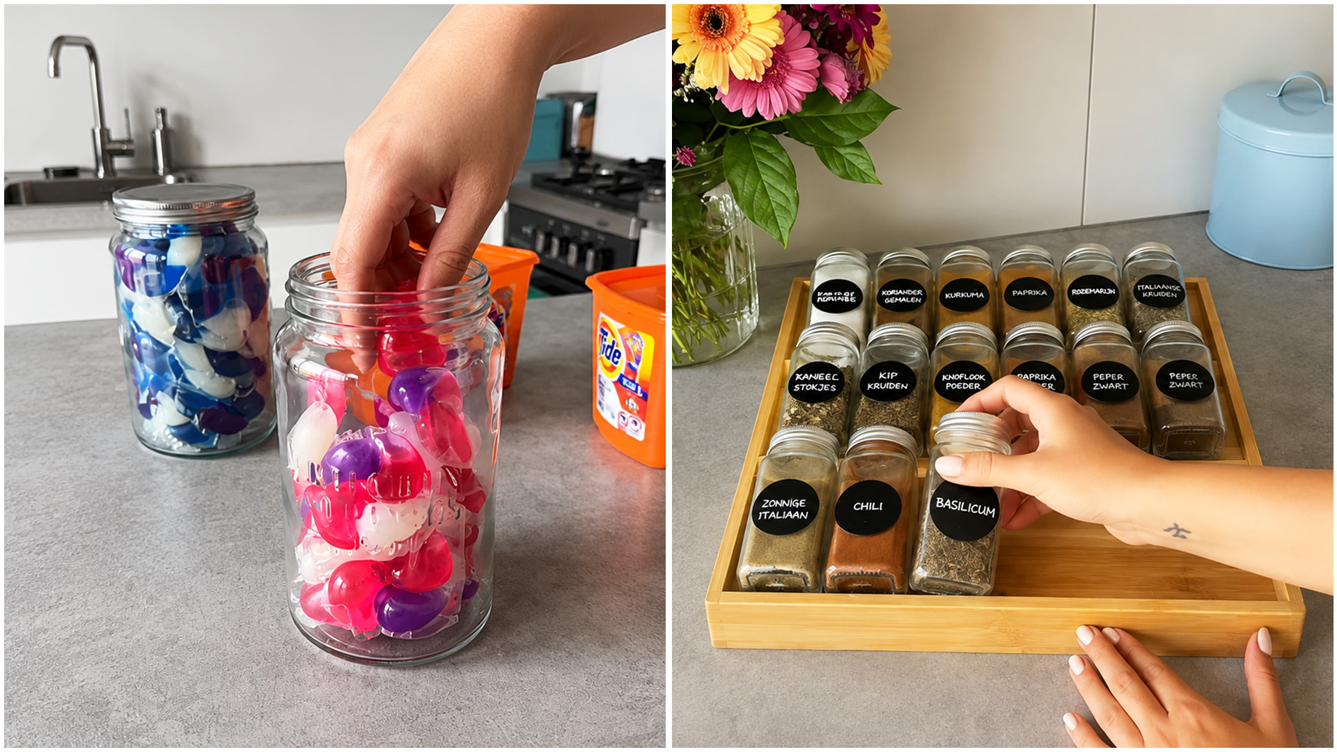 Colorful home restock and spice organization for a neater kitchen