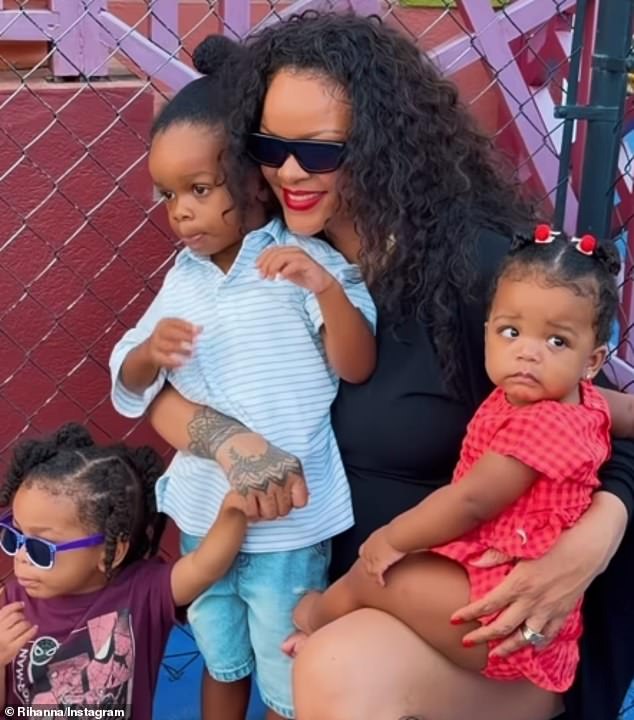 The couple, who have been together for around six years, also share sons RZA, four, and Riot, three (pictured together) 