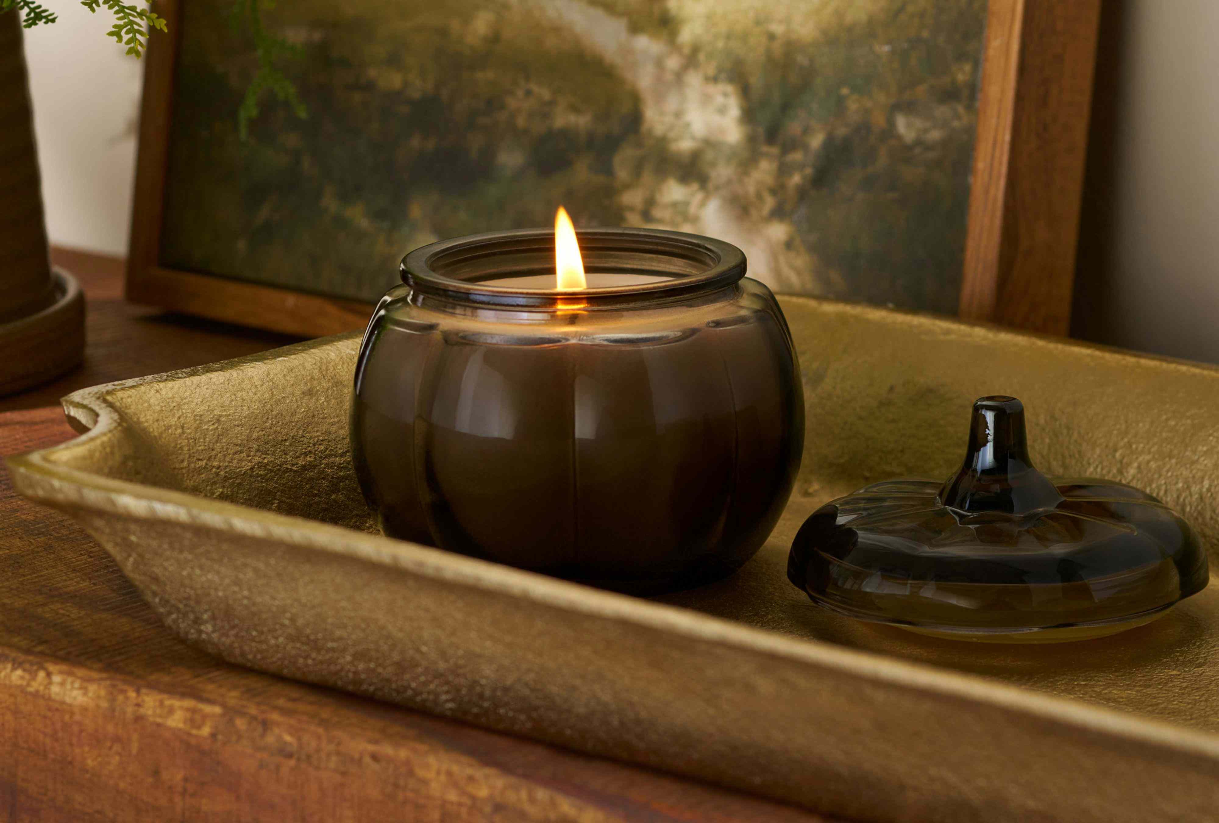 This brown butter pumpkin candle makes your home smell like you've been baking all day